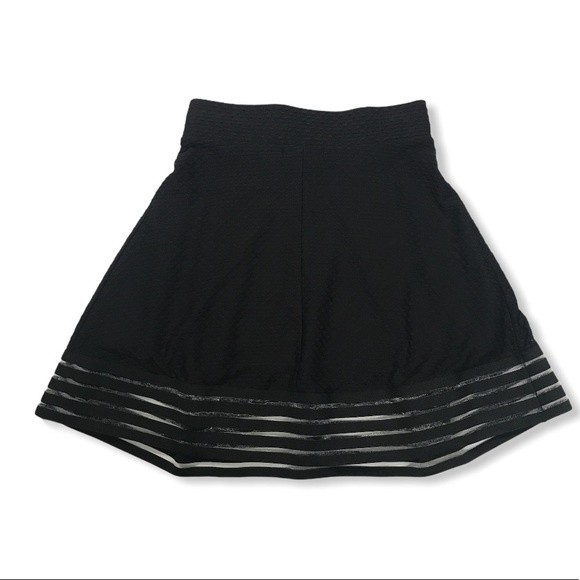 Material girl Skirt High waist pleated Mesh hem black - Picture 7 of 10